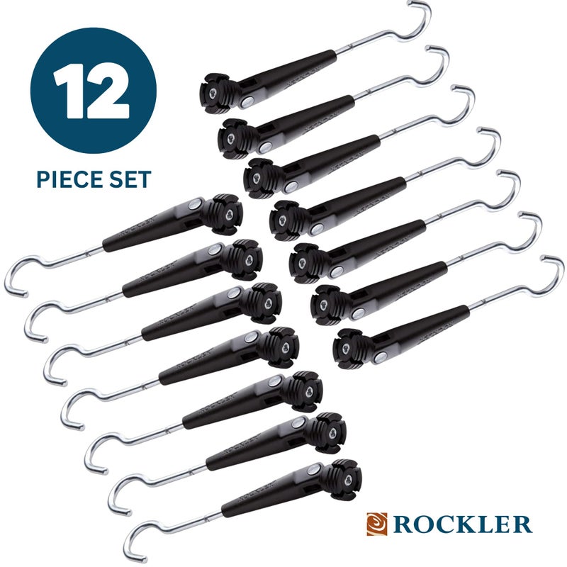 ROCKLER أدوات رف الطلاء الشامل Sure-Hook 360 (12 عبوة) - أدوات الطلاء Sure Hook لأبواب الخزائن 3600 مع مفصلات 35 مم - رف تجفيف أبواب الخزائن يناسب أنبوب قياسي 3/4 بوصة - خطافات معلقة - Image 2