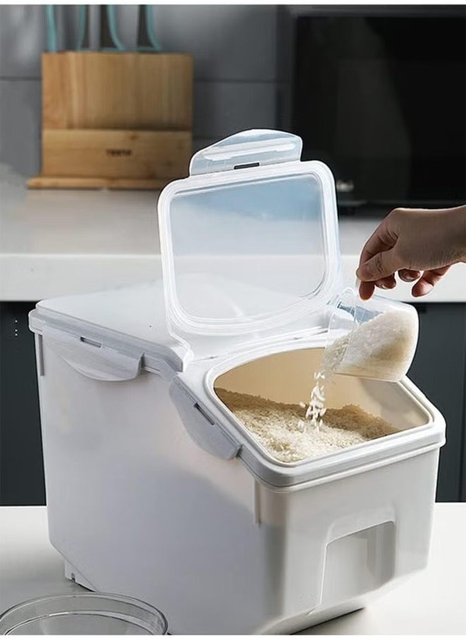 BLOOMING TIME Sealed Rice Storage Barrels, Rice Boxes, Plastic Insect Proof Flour Barrels, Kitchen Rice Cylinders, Rice Cakes, Rice Barrels, Household 10KG  - Image 4