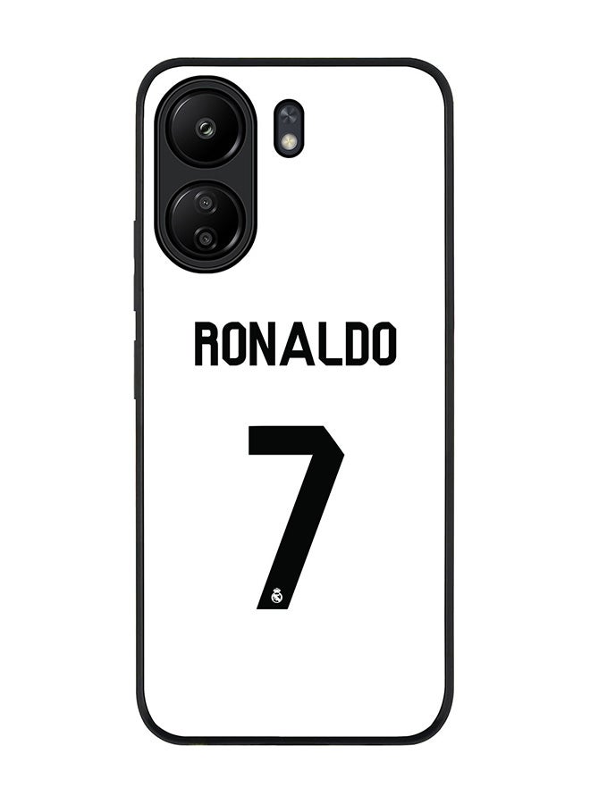 Stylizedd حافظة حواف سوداء متينة لهاتف Xiaomi Redmi 13C 4G، حافظة مرنة رقيقة من المطاط TPU - قميص رونالدو الحقيقي - Image 1