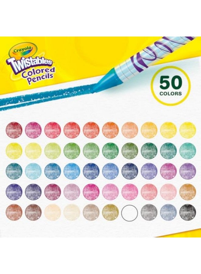 Crayola Twistables Colored Pencil Set (50ct), No Sharpen Colored Pencils For Kids Coloring Books, Drawing & Sketching Supplies, Travel Essential, 4+ - Image 4