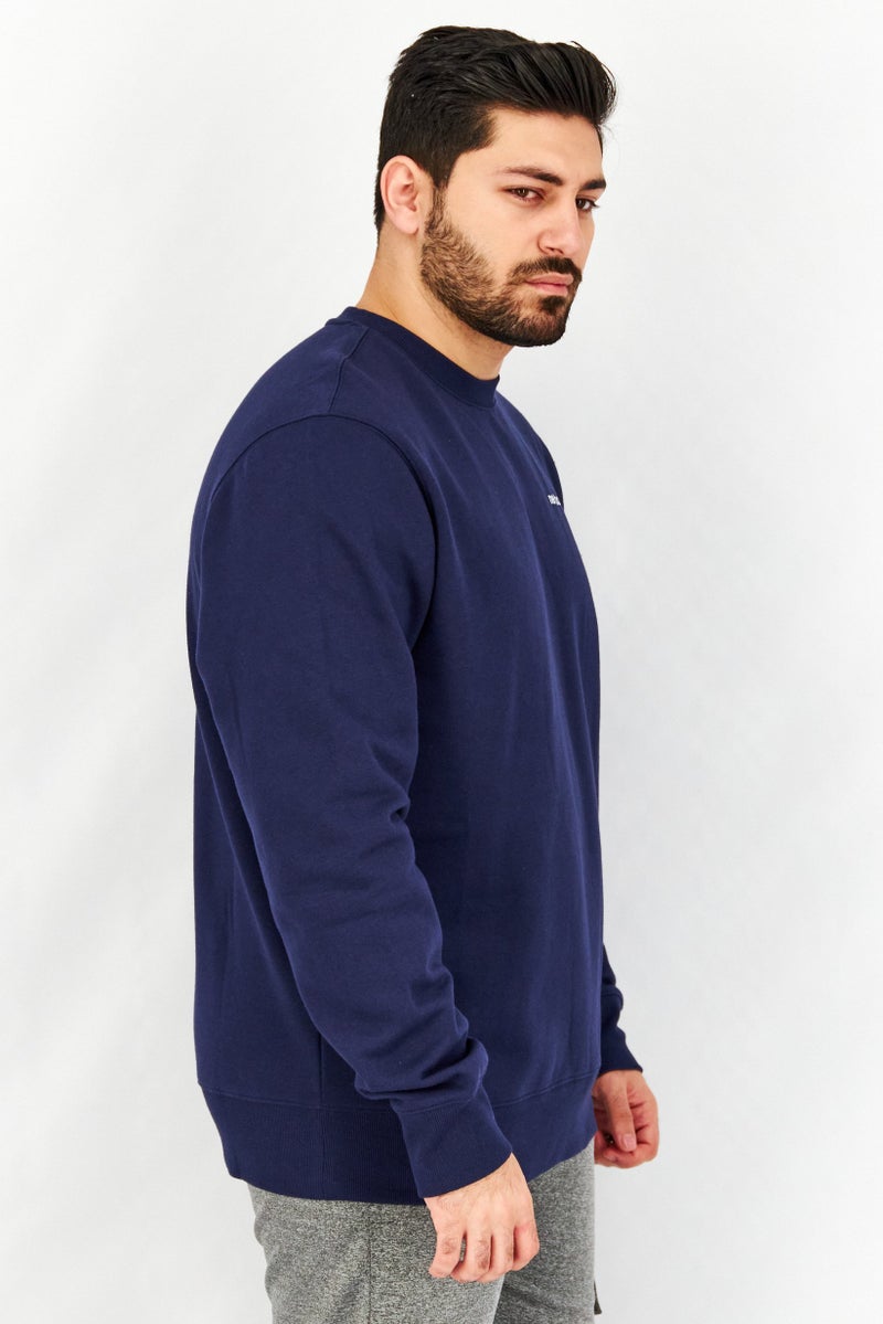 New Balance Men Sportswear Fit Brand Logo Sweatshirt, Navy  - Image 3