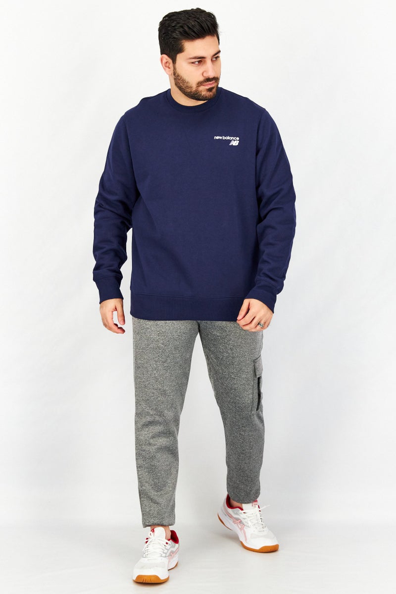 New Balance Men Sportswear Fit Brand Logo Sweatshirt, Navy  - Image 2
