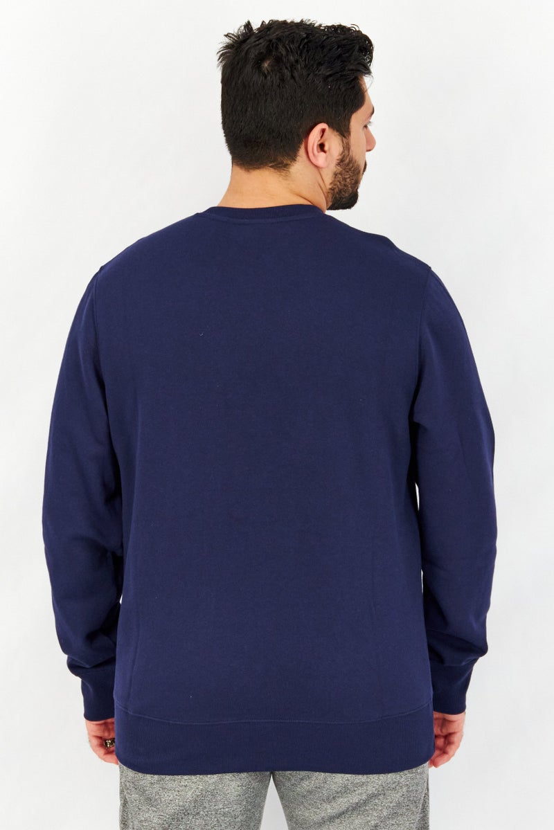 New Balance Men Sportswear Fit Brand Logo Sweatshirt, Navy  - Image 4