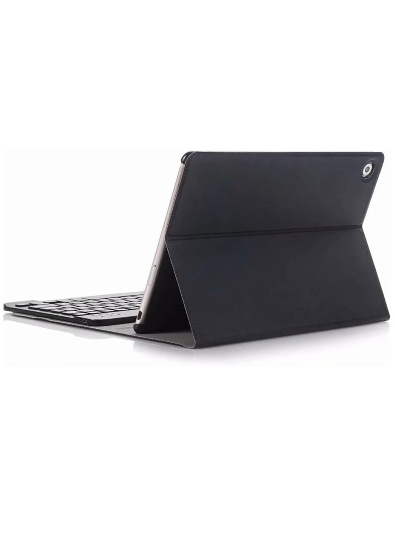 Keyboard Case for MatePad T10/T10s 2020, Slim Lightweight Folio PU Leather Stand Case with Magnetically Detachable Wireless Keyboard for T10s 10.1" / T10 9.7" Tablet, Black