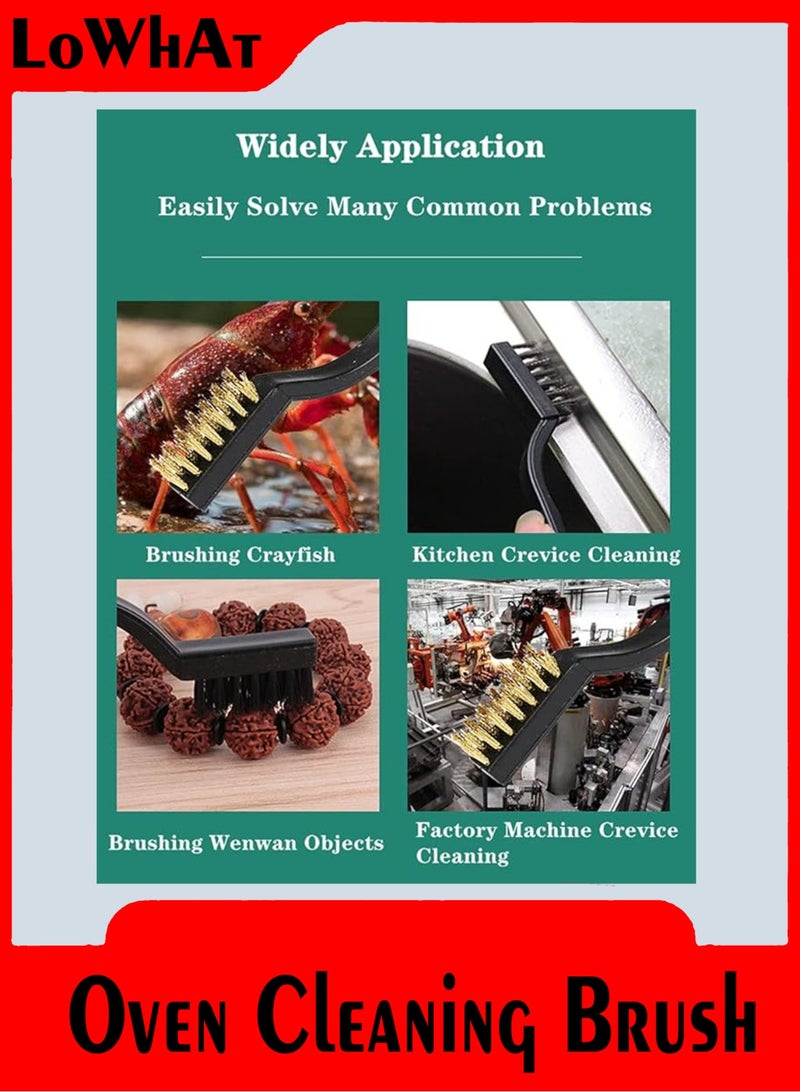 LOWHAT 3 Piece Oven Cleaning Brush, Set of Three Home Gas Stove Cleaning Brushes Made of Brass, Nylon and Stainless Steel - Image 5