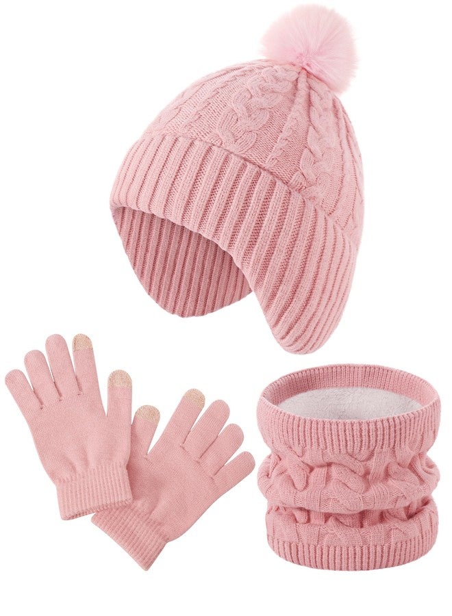 Clothclose Kids Winter Hat Gloves Scarf Set - Knitted Kids Scarf Hat and Gloves for Girls 9-15 Years, Neck Warmer Thick Lining Kid Beanie Winter Set Themed - Image 1