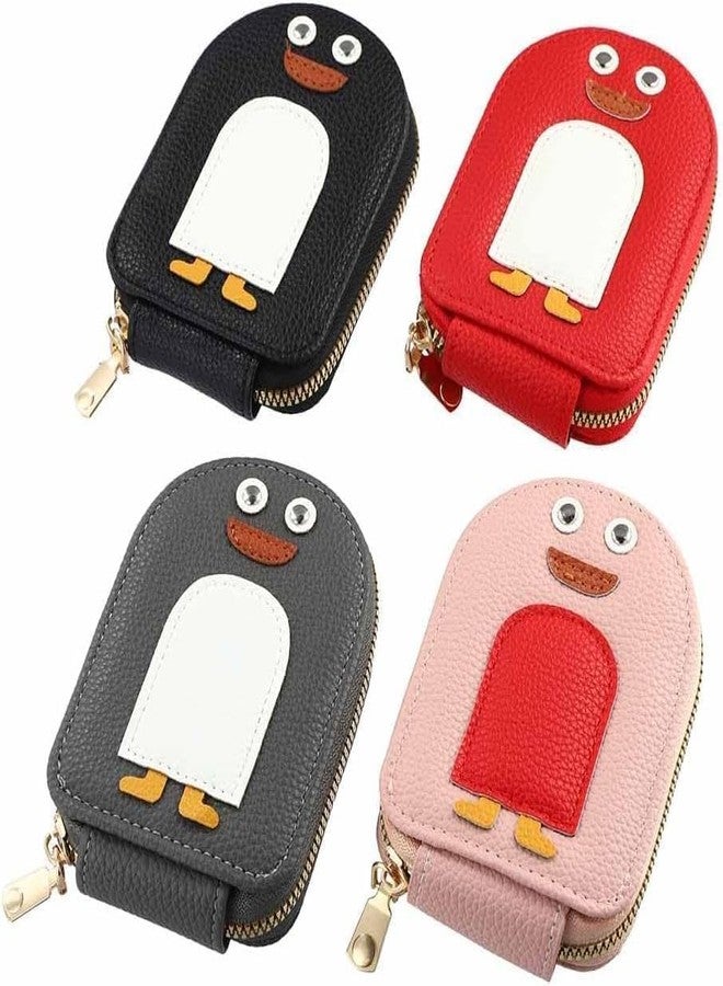 BuntyChiku Cute Penguins PU Credit Card Holder, Cute Penguins Wallet with 11 Card Slots PU Credit Card Coin Wallet Women's Leather Credit Card Holder Women's Credit Card Holder (Multi) - Image 1