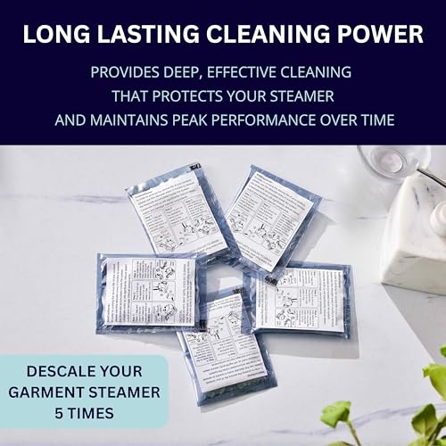 SALAV Garment Steamer Descaling Solution Decalcifier Packets for Mineral Deposits and Build-up Removal, Maintenance for Clothes, Works with all Garment Steamer Brands, Cleans Build Up, 5 packs - Image 5