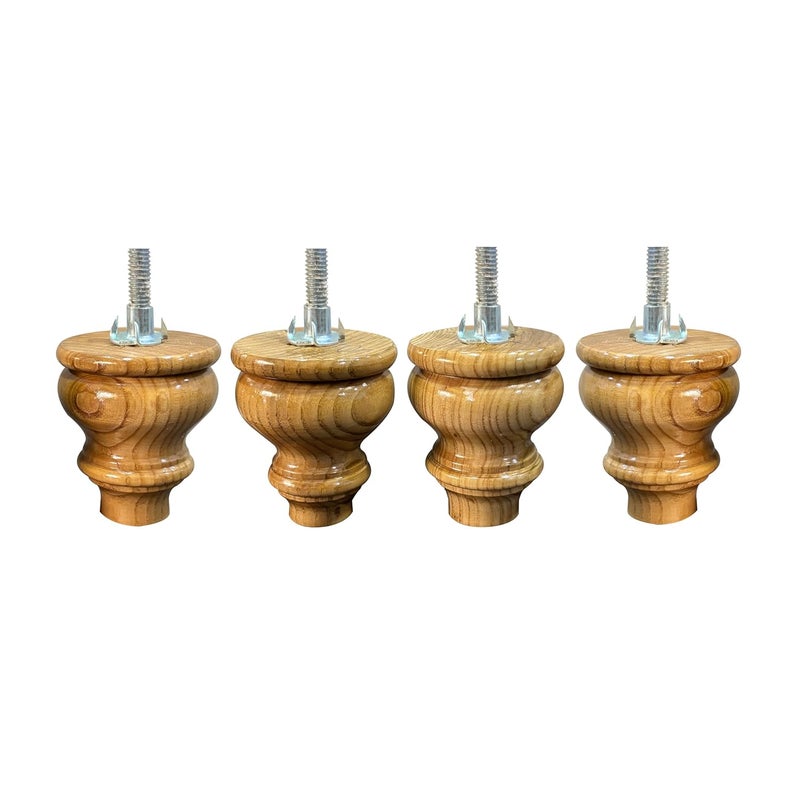 ASHOFY ASHOFY Handmade White Cedar Wood Sofa Leg Cabinate Leg Chowki Leg Height 35 Inch Light Brown White Cedar Wood 1 - Image 1