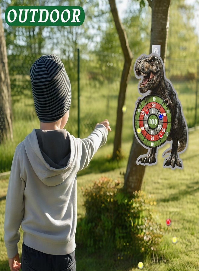 Animsco Dinosaur Themed Toss Game Banner with 12 Sticky Balls, 30” Large Dino Dart Board Game for Indoor Outdoor Games Dinosaur Birthday Party Supplies - Image 3