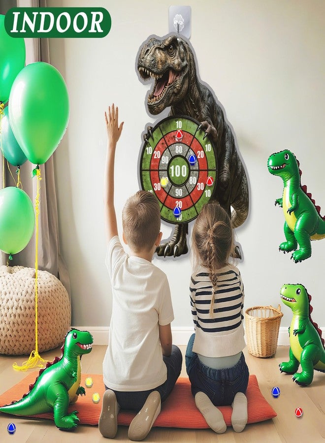 Animsco Dinosaur Themed Toss Game Banner with 12 Sticky Balls, 30” Large Dino Dart Board Game for Indoor Outdoor Games Dinosaur Birthday Party Supplies - Image 4