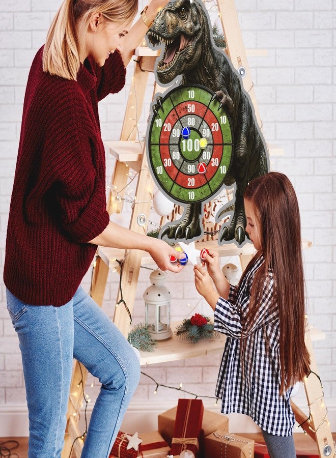 Animsco Dinosaur Themed Toss Game Banner with 12 Sticky Balls, 30” Large Dino Dart Board Game for Indoor Outdoor Games Dinosaur Birthday Party Supplies - Image 5