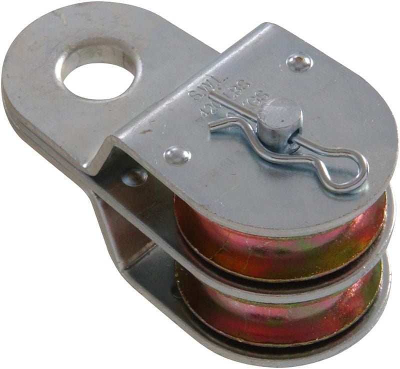 HARDWARE ESSENTIALS Double Sheave Fixed Pulley (1-1/2") - Image 1
