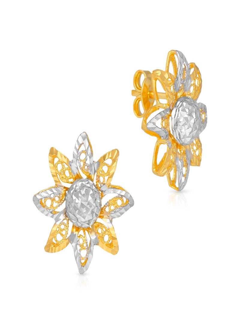 Malabar Gold and Diamonds 22 Karat 916 Purity Studs Style Push Nut Earring for Women AIEROM014 - Image 1