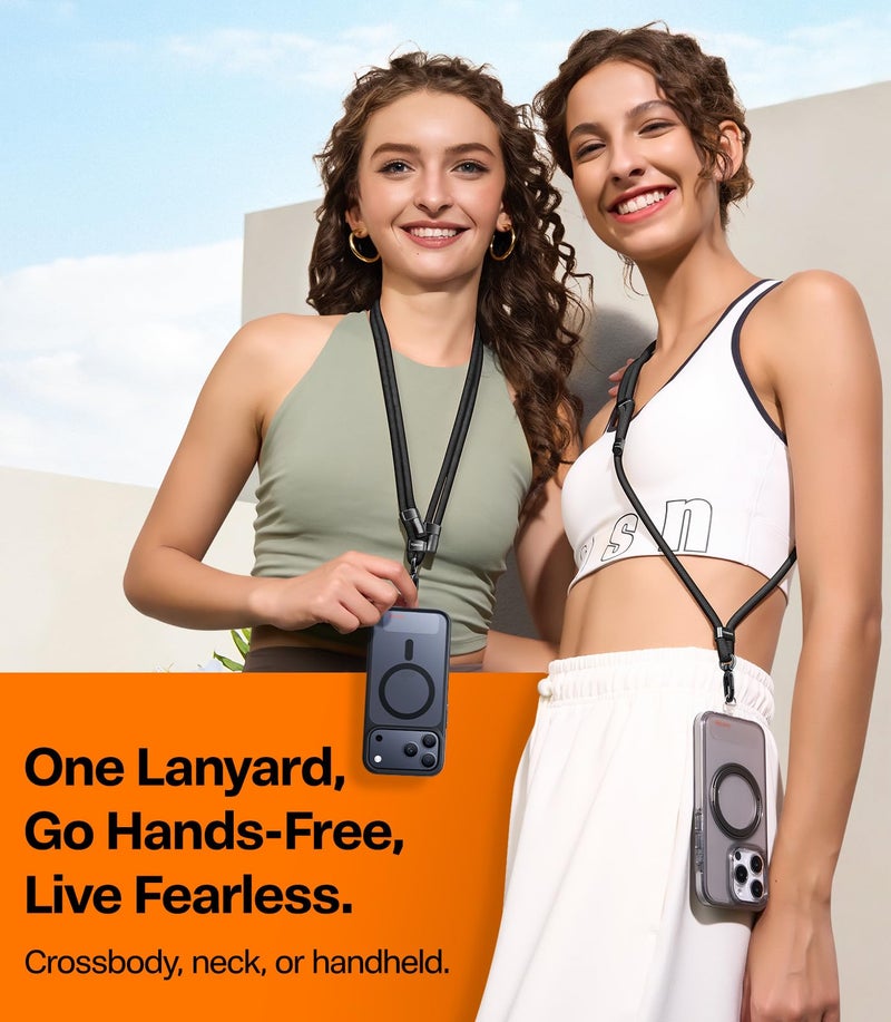 TORRAS Phone Lanyard Crossbody with 2 Phone Tabs, Adjustable Anti Theft Phone Strap for All Phones, Premium Metal Buckles, Skin-Friendly, Universal Cell Phone Neck lanyard for Women and Men, Purple - Image 2