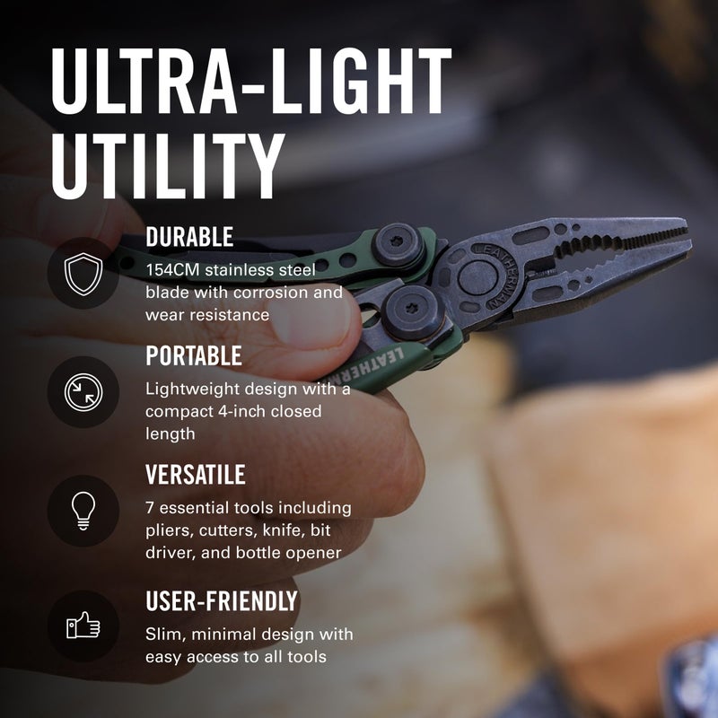 LEATHERMAN, Skeletool CX, 7-in-1 Lightweight, Minimalist Multi-Tool for Everyday Carry (EDC), Home, Garden & Outdoors, OD Green - Image 4