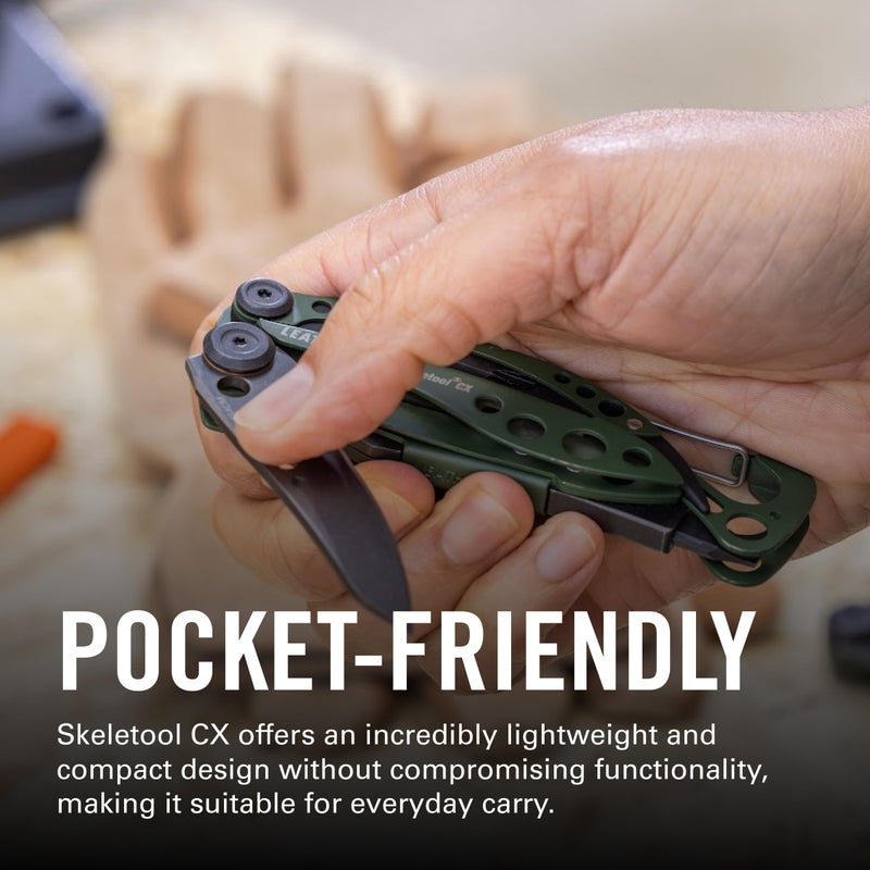 LEATHERMAN, Skeletool CX, 7-in-1 Lightweight, Minimalist Multi-Tool for Everyday Carry (EDC), Home, Garden & Outdoors, OD Green - Image 5