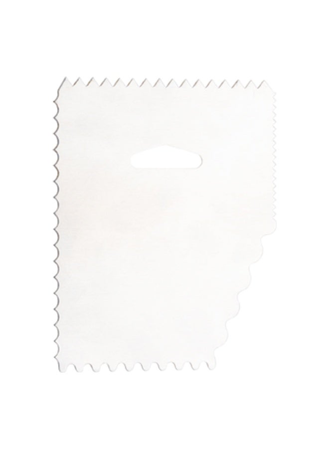 Restaurantware Pastry Tek 4.8 Inch x 3.8 Inch Cake Scraper, 1 5-Pattern Cake Smoother - Assorted Edges, Hanging Hole, Metal Icing Smoother, For Decorating Or Sculpting Desserts, - Image 1