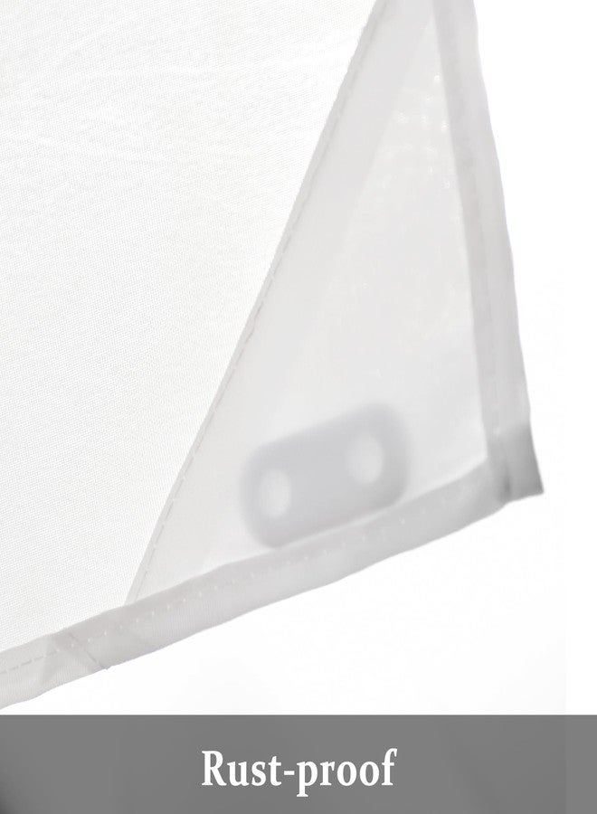 AWERT No Hook 70W x 54H Detachable Button White Liner Snap in Fabric Shower Curtain Liner Replacement with Magnets Suitable for 71x74inch Shower Curtain - Image 5