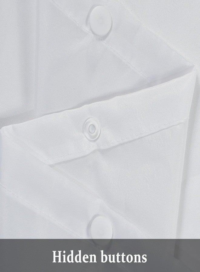 AWERT No Hook 70W x 54H Detachable Button White Liner Snap in Fabric Shower Curtain Liner Replacement with Magnets Suitable for 71x74inch Shower Curtain - Image 2