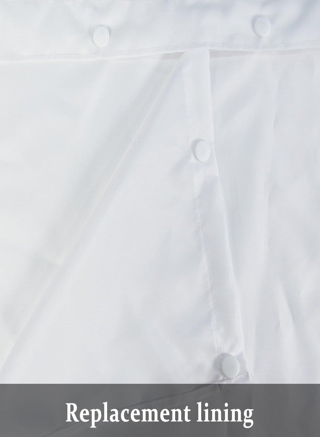 AWERT No Hook 70W x 54H Detachable Button White Liner Snap in Fabric Shower Curtain Liner Replacement with Magnets Suitable for 71x74inch Shower Curtain - Image 4