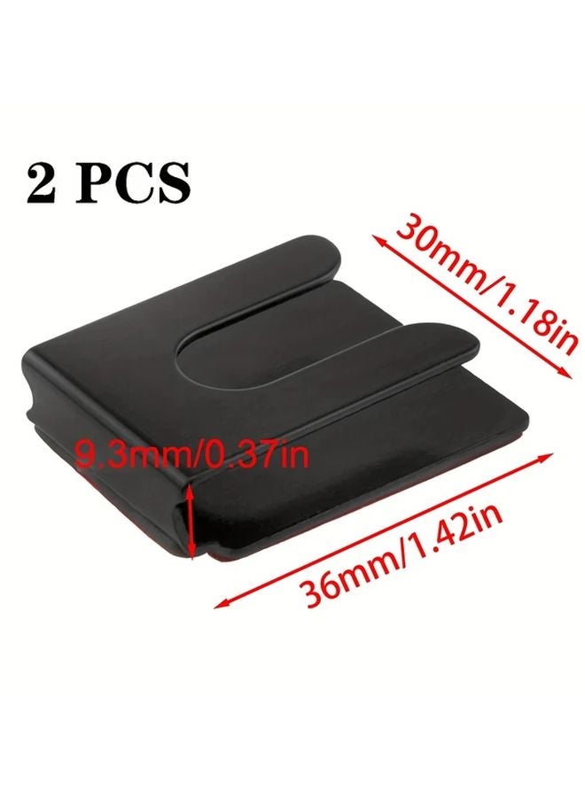 2pcs Black Metal Radio Microphone Hanger with Adhesive Back for Car Home Office - Image 3