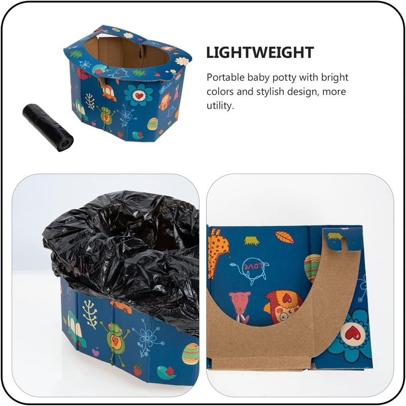 klarako Kids Portable Folding Toilet Baby Commode Car Toilet Travel Potty with Garbage Bag for Long Road Trips Beach Camping Play Field Train Outdoors - Image 3