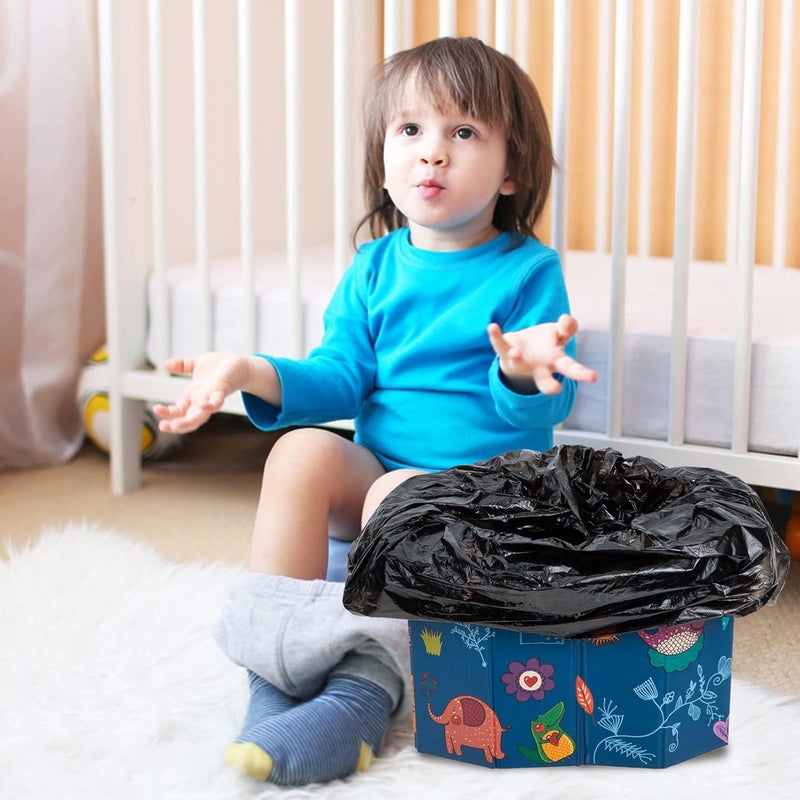 klarako Kids Portable Folding Toilet Baby Commode Car Toilet Travel Potty with Garbage Bag for Long Road Trips Beach Camping Play Field Train Outdoors - Image 2