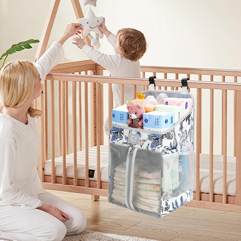 Hanging Diaper Caddy Organizer, Diaper Holder Baby Crib Hanging Storage, Diaper Stacker and Crib Organizer, Diaper Stacker for Changing Table, Crib, Playard or Wall – Newborn Baby Essentials - Image 5