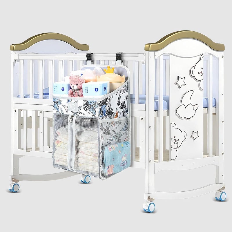Hanging Diaper Caddy Organizer, Diaper Holder Baby Crib Hanging Storage, Diaper Stacker and Crib Organizer, Diaper Stacker for Changing Table, Crib, Playard or Wall – Newborn Baby Essentials - Image 4