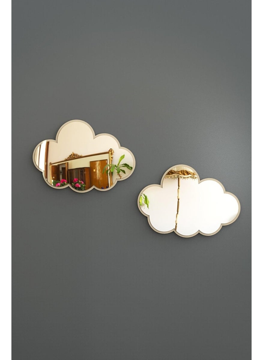 HELLOVE - Children's Room Wall Ornament 2 Pcs Wooden Cloud Children's Room Ornament - Image 1