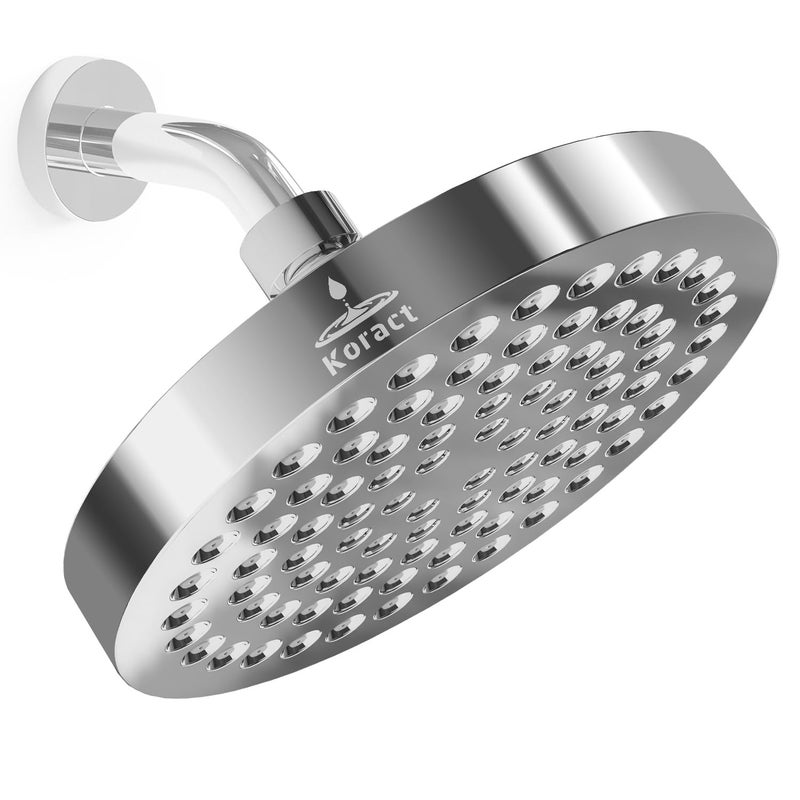 Koract Shower Head High Pressure Rain Premium Luxury Design Anti-Clogging Silicone Nozzles Adjustable Replacement for Bathroom Shower Heads (Luxury Polished Chrome 6" Round) - Image 1