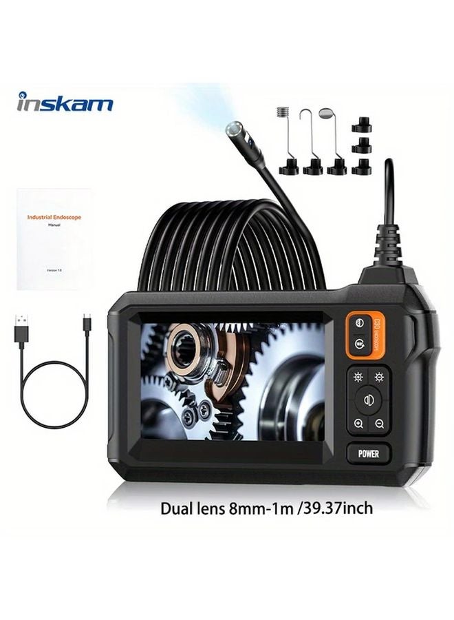 4 3 Inch Dual Lens 8mm Industrial Borescope 5 Inch Digital Endoscope IP67 Waterproof - Image 1