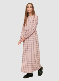 Check Print Maxi Dress