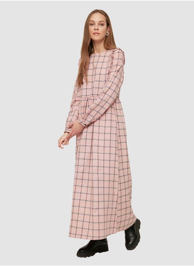trendyol - Check Print Maxi Dress - Image 1