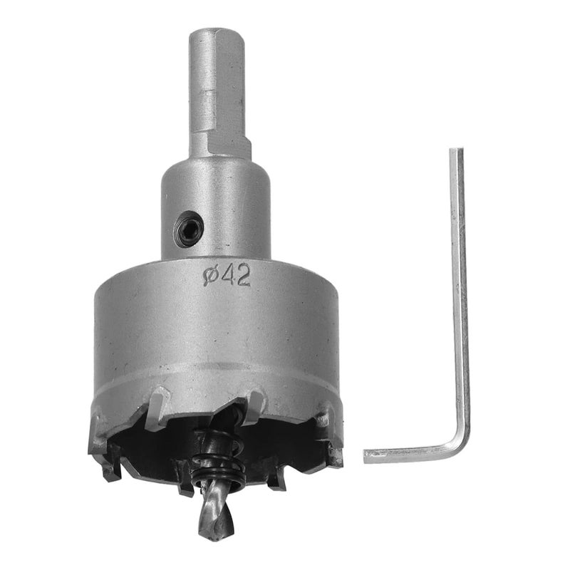 Carbide Teeth Hole Saw Heavy Duty Drills Holes Opener for Stainless Steel Metal Plate (42mm) - Image 1