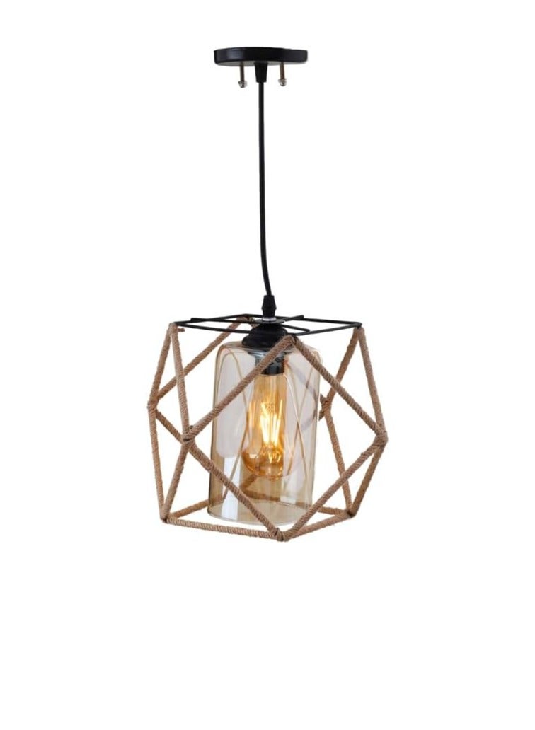 Hexagonal Metal Linen Modern Chandelier Black UnSaLi-22 - Image 1