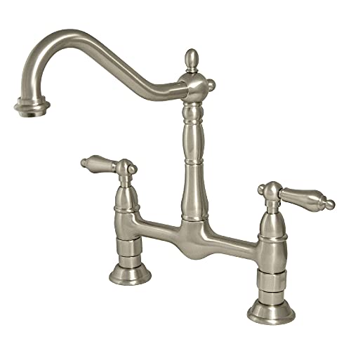 Kingston Brass KS1178AL Heritage 8-Inch Kitchen Faucet Without Sprayer, Brushed Nickel - Image 5