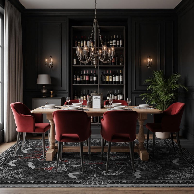 Nayoroom Dark Academia Area Rug, Soft Machine Washable 8x10 Rug, Non-Slip, Non-Shedding, Durable and Easy-Care, Perfect for Living Room, Bedroom, Dining Room. - Image 2