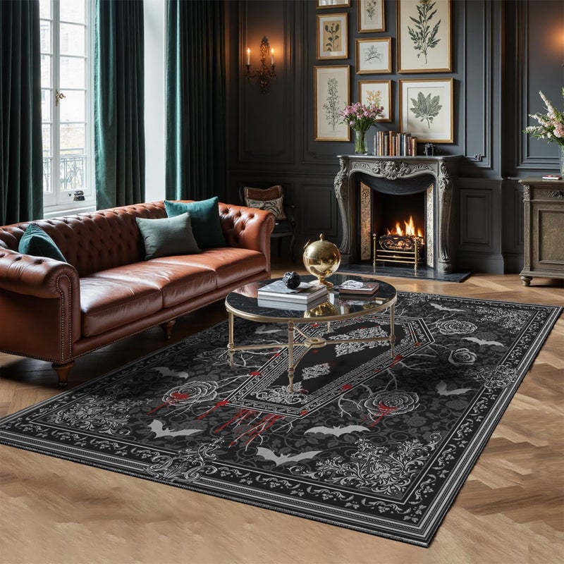 Nayoroom Dark Academia Area Rug, Soft Machine Washable 8x10 Rug, Non-Slip, Non-Shedding, Durable and Easy-Care, Perfect for Living Room, Bedroom, Dining Room. - Image 1