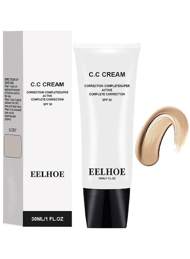 إيلهو كريم CC المرطب المعزول قبل المكياج 30 مل ، مقاوم للماء ، مكياج طويل الأمد مكياج خفيف ورقيق (عاجي) - Image 1