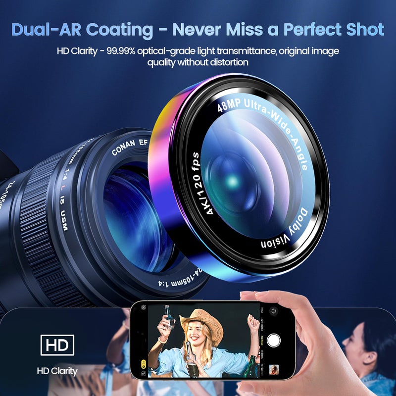 CACOE Camera Lens Protector for iPhone 17ProMax/17Pro/16ProMax/16Pro/15ProMax/15Pro/14ProMax/14Pro, [Anti-Scratch] [Drop-Proof][Strong-Adhesion] Camera Screen Cover(Colorful) - Image 2