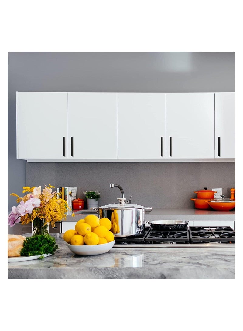 5 Pack Black Square Cabinet Pulls Drawer Handle Stainless Steel Modern Hardware for Kitchen and Bathroom Cabinets Cupboard Center 224mm Door - Image 4