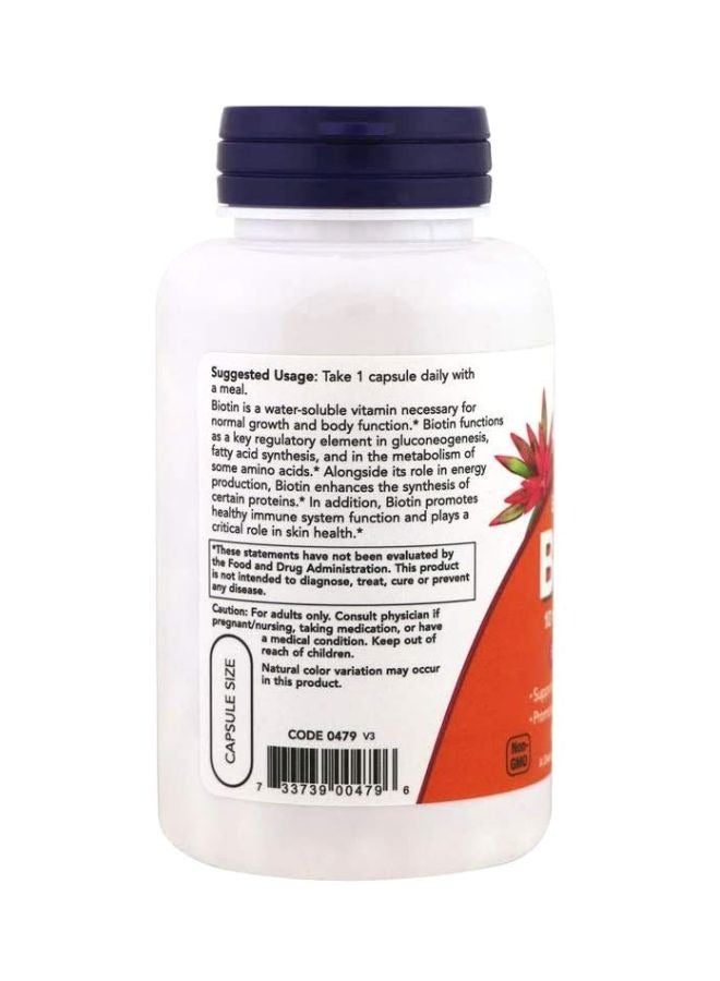 now Extra Strength Biotin Dietary Supplement 10 Mg, 120 Veg Capsules - Image 3