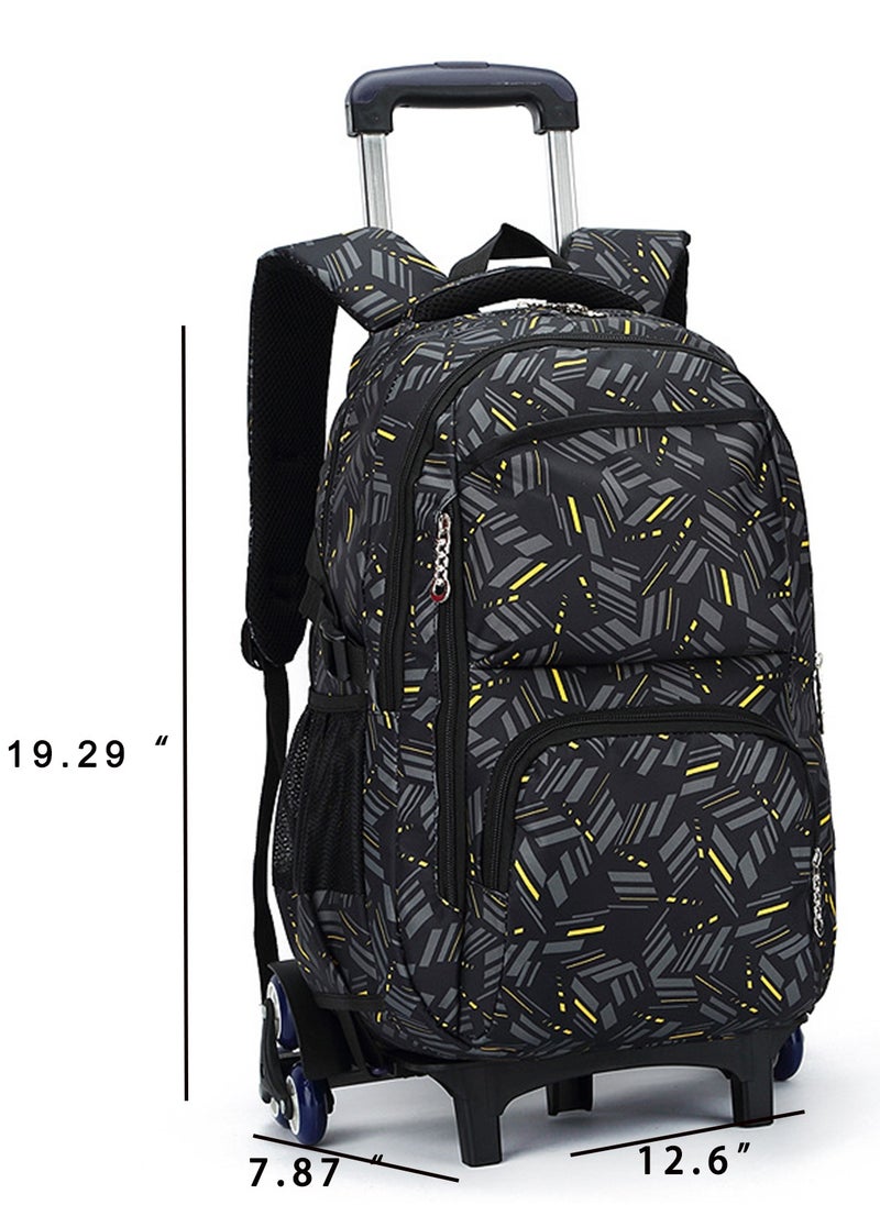 CityRiya-Long - Rolling Backpack Travel Trolly BookBag School Wheeled Backpack for Boys Girls Kids Luggage School Bag with Wheels Trolley Backpack - Image 1