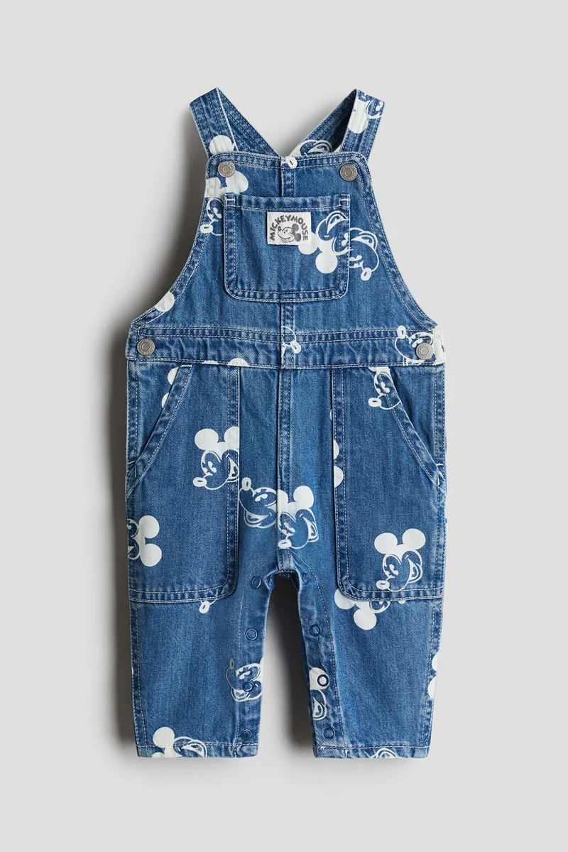 اتش اند ام Printed denim dungarees