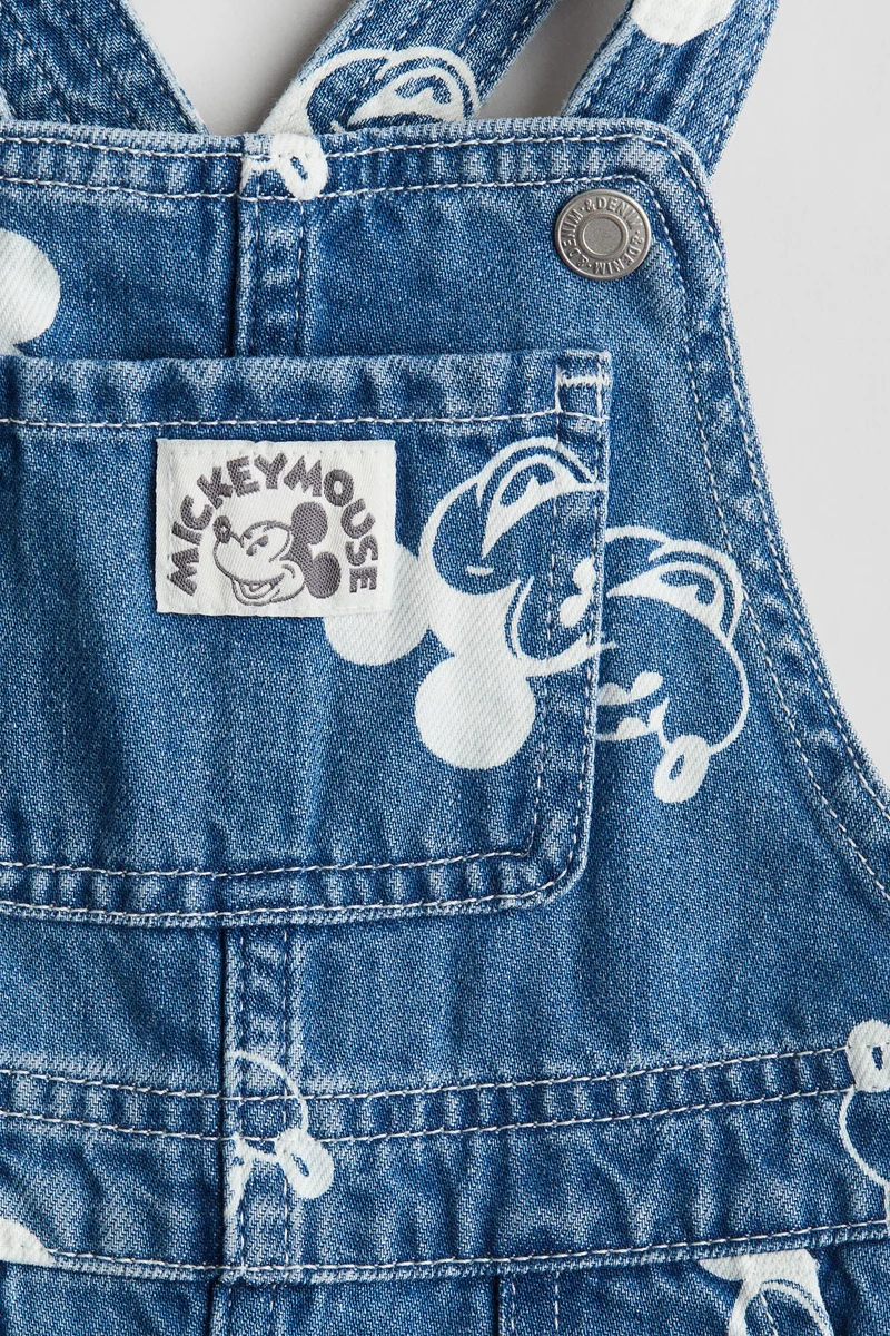 H&M Printed denim dungarees