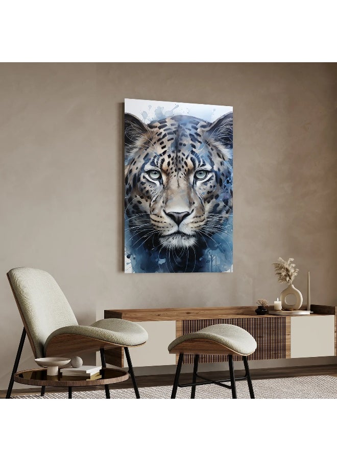 Walliv Watercolor/ Ink-Splashed Leopard Canvas Painting For Wall Decor 100x150 cm.  - Image 2