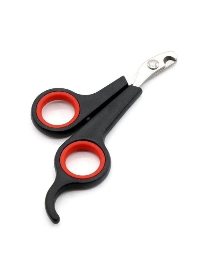 Rubik Pet Nail Clipper, Stainless Steel Nail Cutter Scissor for Cat Dog Birds Kittens Rabbits and Small Animals Grooming (Black/Red) - Image 3
