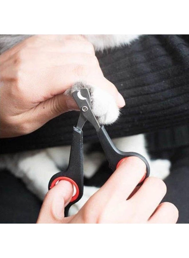 Rubik Pet Nail Clipper, Stainless Steel Nail Cutter Scissor for Cat Dog Birds Kittens Rabbits and Small Animals Grooming (Black/Red) - Image 4